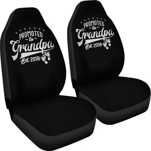 Promoted To Grandpa Est. 2018 Universal Fit Car Seat Covers