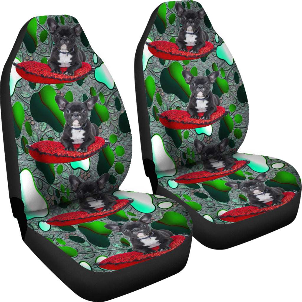 Black French Bulldog Universal Fit Car Seat Covers