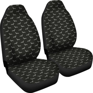 Black Dachshund Pattern Universal Fit Car Seat Covers