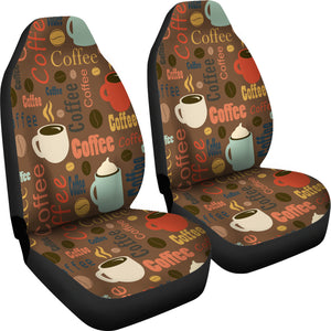 Coffee Pattern Universal Fit Car Seat Covers