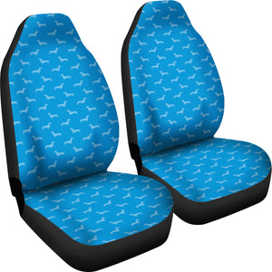 Blue Dachshund Pattern Universal Fit Car Seat Covers