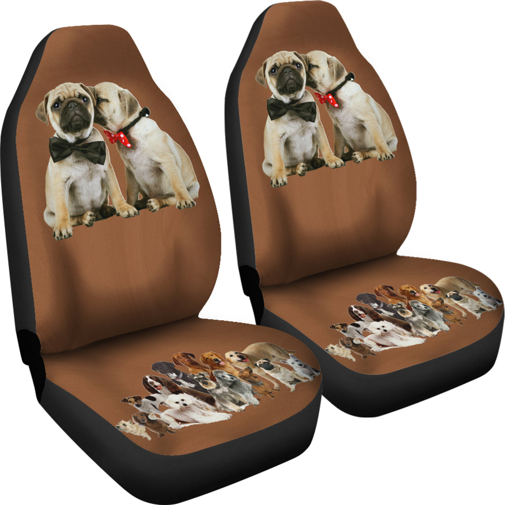 Pugs And Friends Universal Fit Car Seat Covers