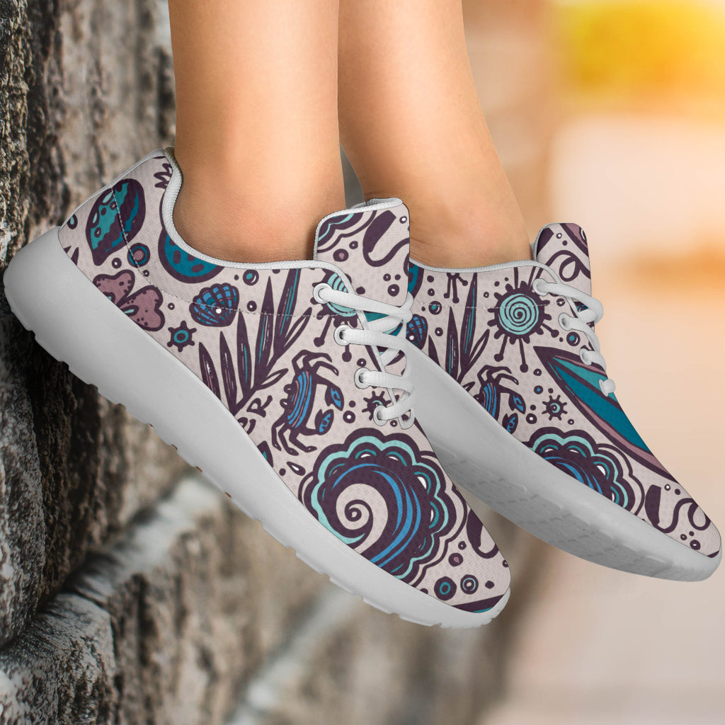 Summer Surfing Pattern Print Walking Shoes