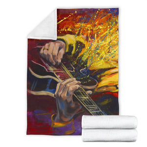 Guitar Player Painting Blanket