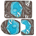 Frozen Mammoth And Fossil Print 3 Piece Bath Mat Set