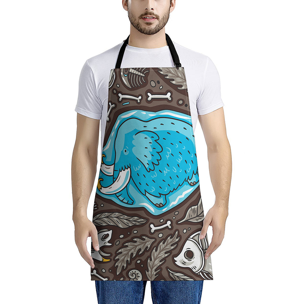 Frozen Mammoth And Fossil Print Apron