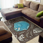 Frozen Mammoth And Fossil Print Area Rug