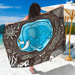 Frozen Mammoth And Fossil Print Beach Sarong Wrap