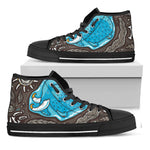 Frozen Mammoth And Fossil Print Black High Top Shoes