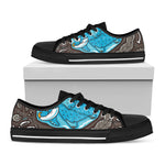 Frozen Mammoth And Fossil Print Black Low Top Shoes