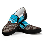 Frozen Mammoth And Fossil Print Black Slip On Shoes