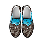Frozen Mammoth And Fossil Print Black Slip On Shoes