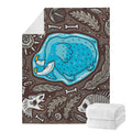 Frozen Mammoth And Fossil Print Blanket
