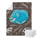 Frozen Mammoth And Fossil Print Blanket