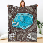Frozen Mammoth And Fossil Print Blanket