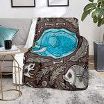 Frozen Mammoth And Fossil Print Blanket