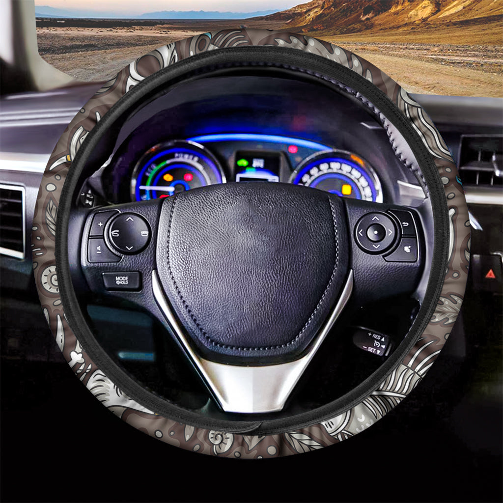 Frozen Mammoth And Fossil Print Car Steering Wheel Cover