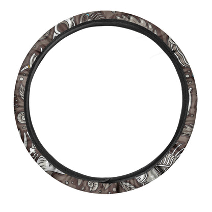 Frozen Mammoth And Fossil Print Car Steering Wheel Cover