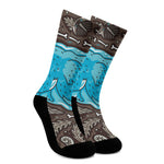 Frozen Mammoth And Fossil Print Crew Socks