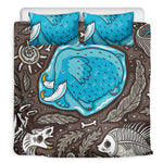 Frozen Mammoth And Fossil Print Duvet Cover Bedding Set