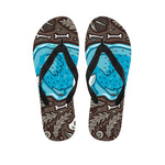 Frozen Mammoth And Fossil Print Flip Flops