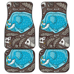 Frozen Mammoth And Fossil Print Front and Back Car Floor Mats