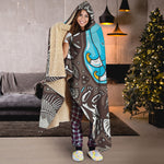 Frozen Mammoth And Fossil Print Hooded Blanket
