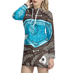 Frozen Mammoth And Fossil Print Hoodie Dress