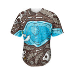 Frozen Mammoth And Fossil Print Men's Baseball Jersey