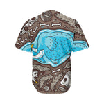Frozen Mammoth And Fossil Print Men's Baseball Jersey