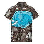Frozen Mammoth And Fossil Print Men's Short Sleeve Shirt
