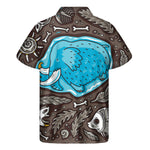 Frozen Mammoth And Fossil Print Men's Short Sleeve Shirt