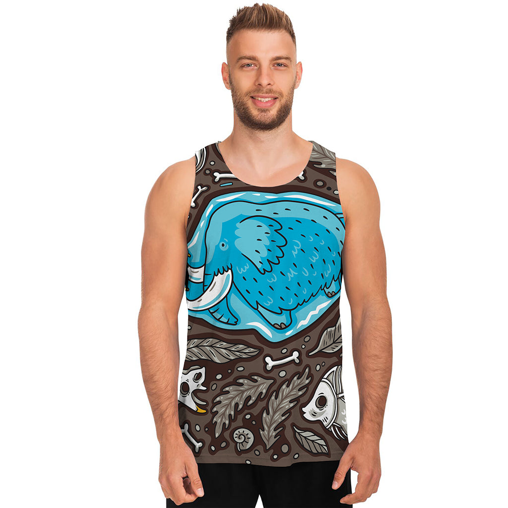 Frozen Mammoth And Fossil Print Men's Tank Top