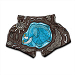 Frozen Mammoth And Fossil Print Muay Thai Boxing Shorts