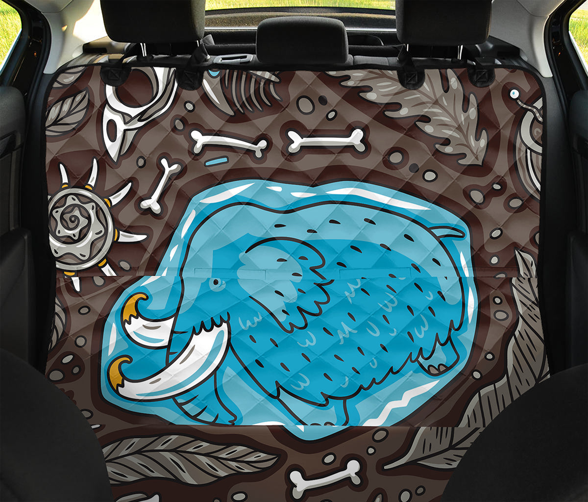 Frozen Mammoth And Fossil Print Pet Car Back Seat Cover