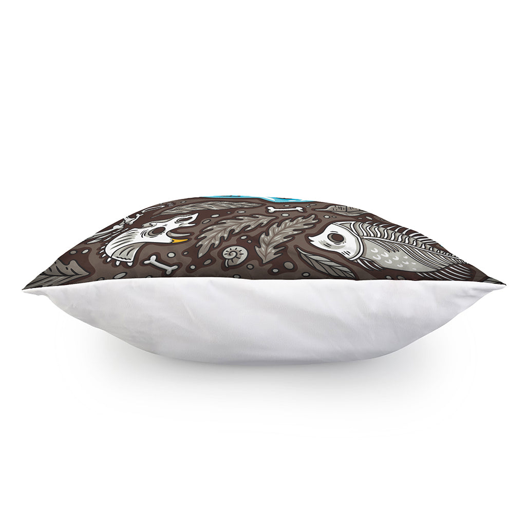 Frozen Mammoth And Fossil Print Pillow Cover