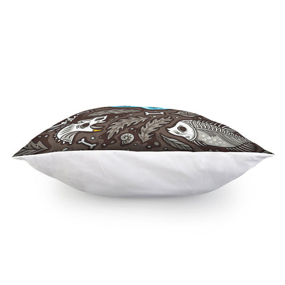 Frozen Mammoth And Fossil Print Pillow Cover