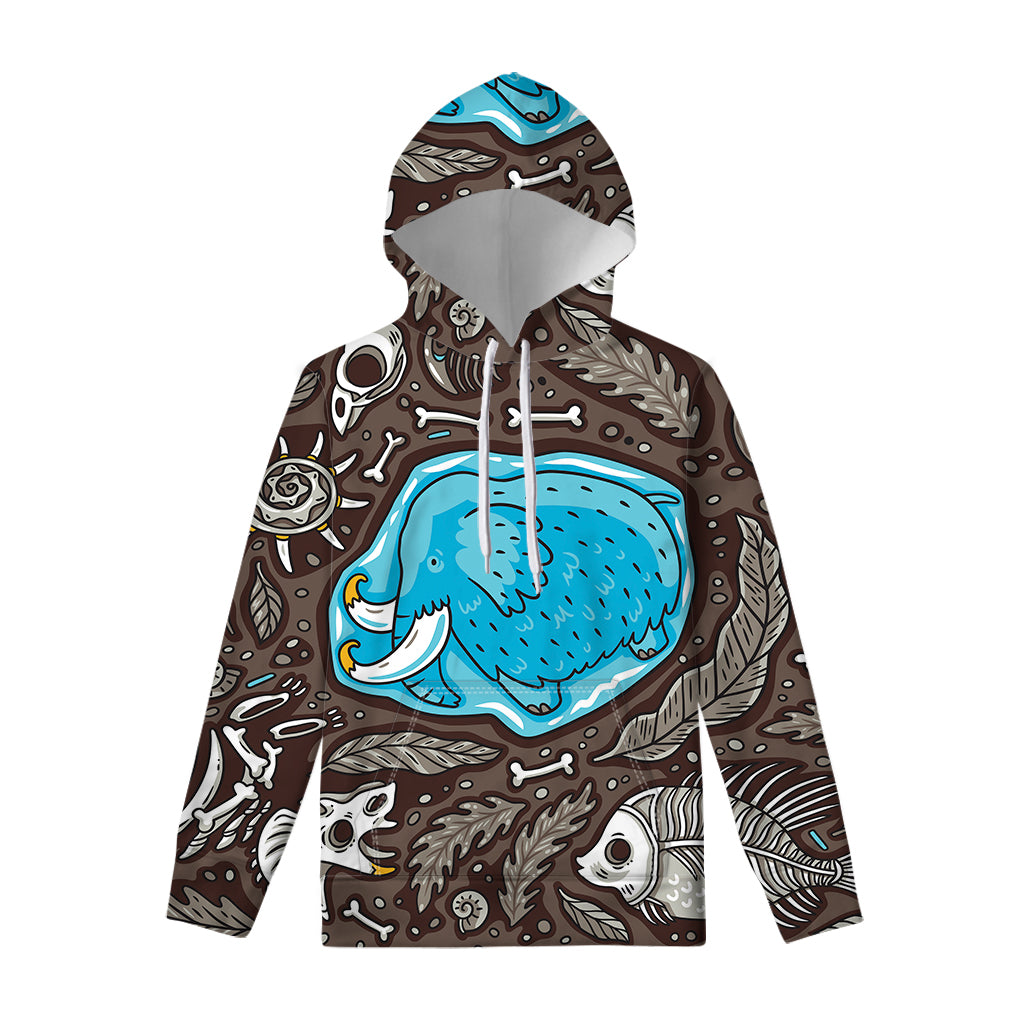 Frozen Mammoth And Fossil Print Pullover Hoodie