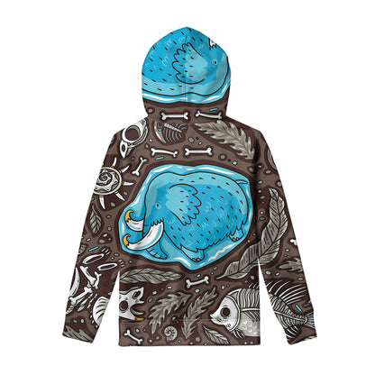 Frozen Mammoth And Fossil Print Pullover Hoodie