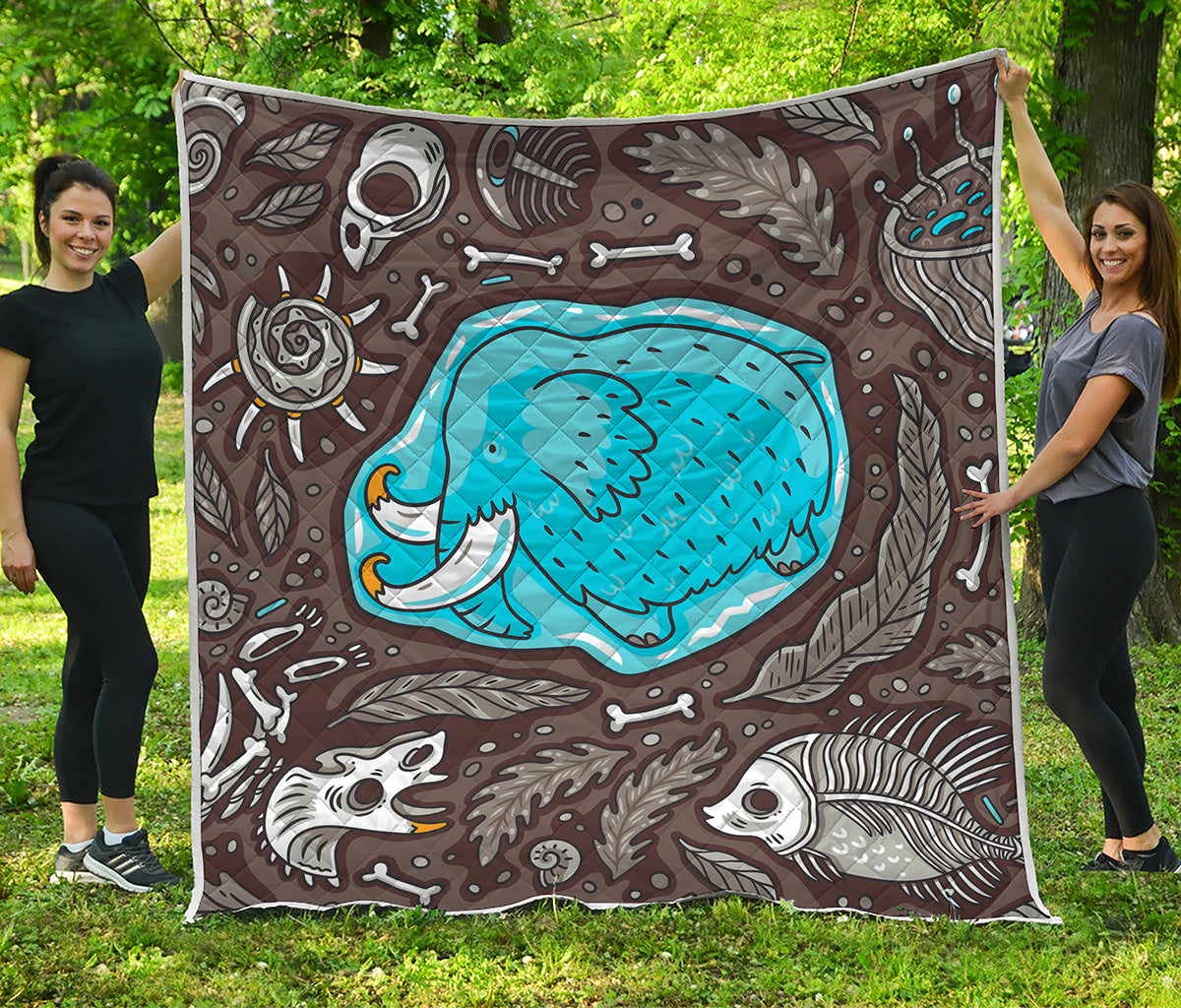 Frozen Mammoth And Fossil Print Quilt