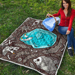 Frozen Mammoth And Fossil Print Quilt