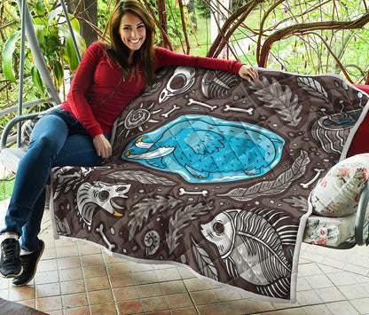 Frozen Mammoth And Fossil Print Quilt