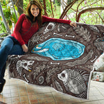 Frozen Mammoth And Fossil Print Quilt