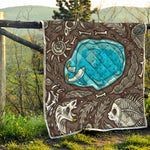Frozen Mammoth And Fossil Print Quilt