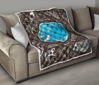 Frozen Mammoth And Fossil Print Quilt