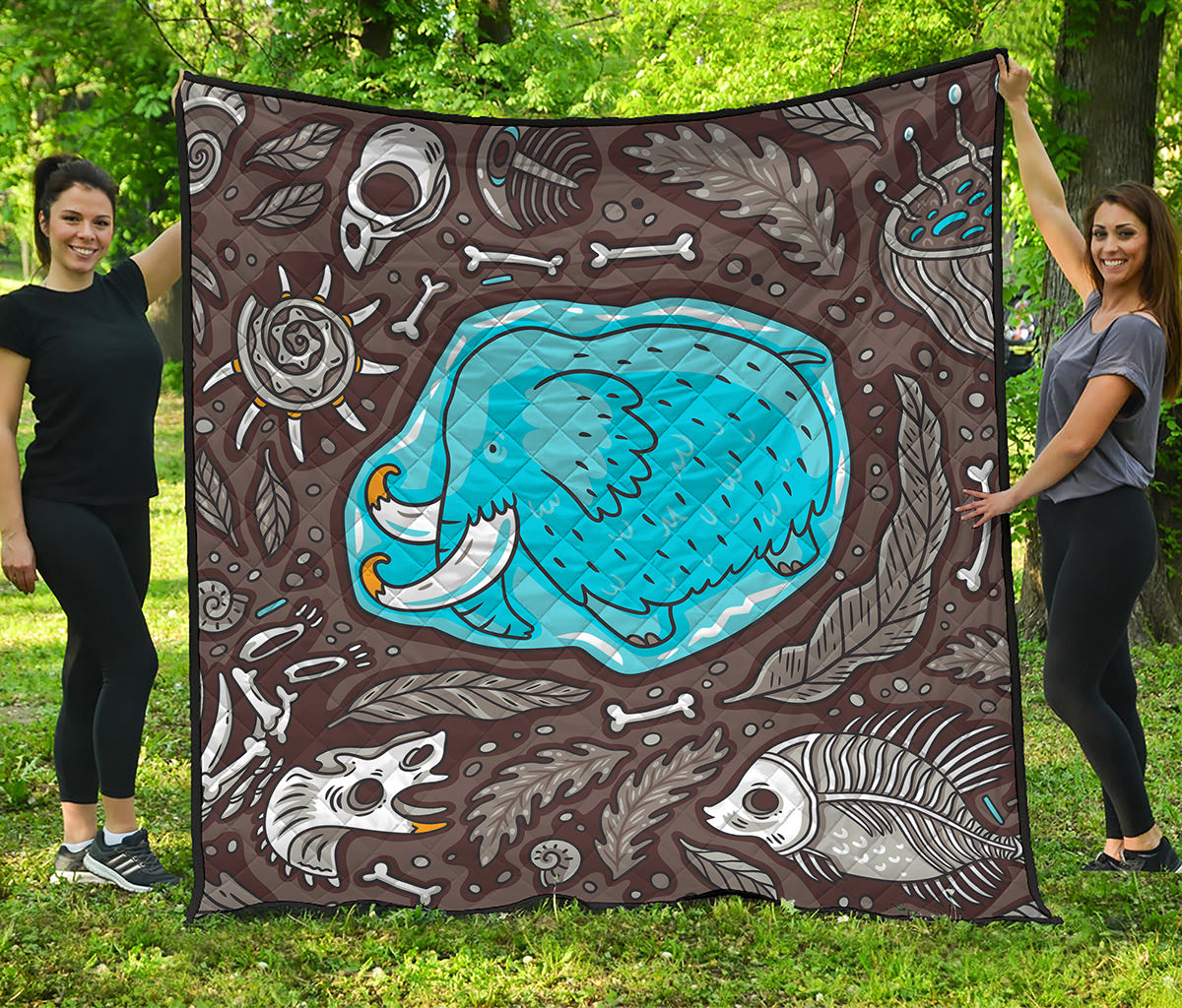 Frozen Mammoth And Fossil Print Quilt