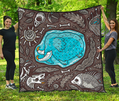 Frozen Mammoth And Fossil Print Quilt