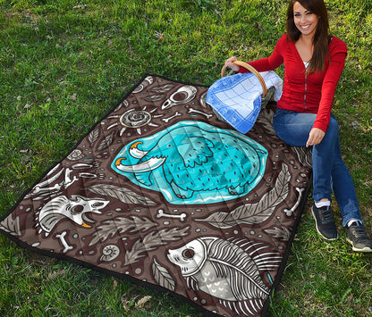 Frozen Mammoth And Fossil Print Quilt