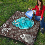 Frozen Mammoth And Fossil Print Quilt