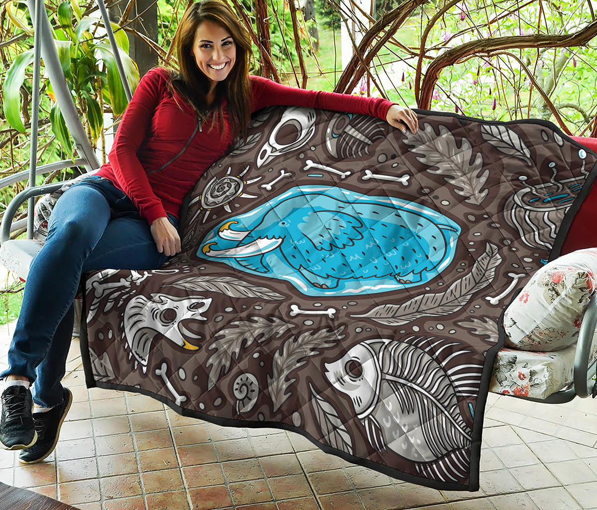 Frozen Mammoth And Fossil Print Quilt